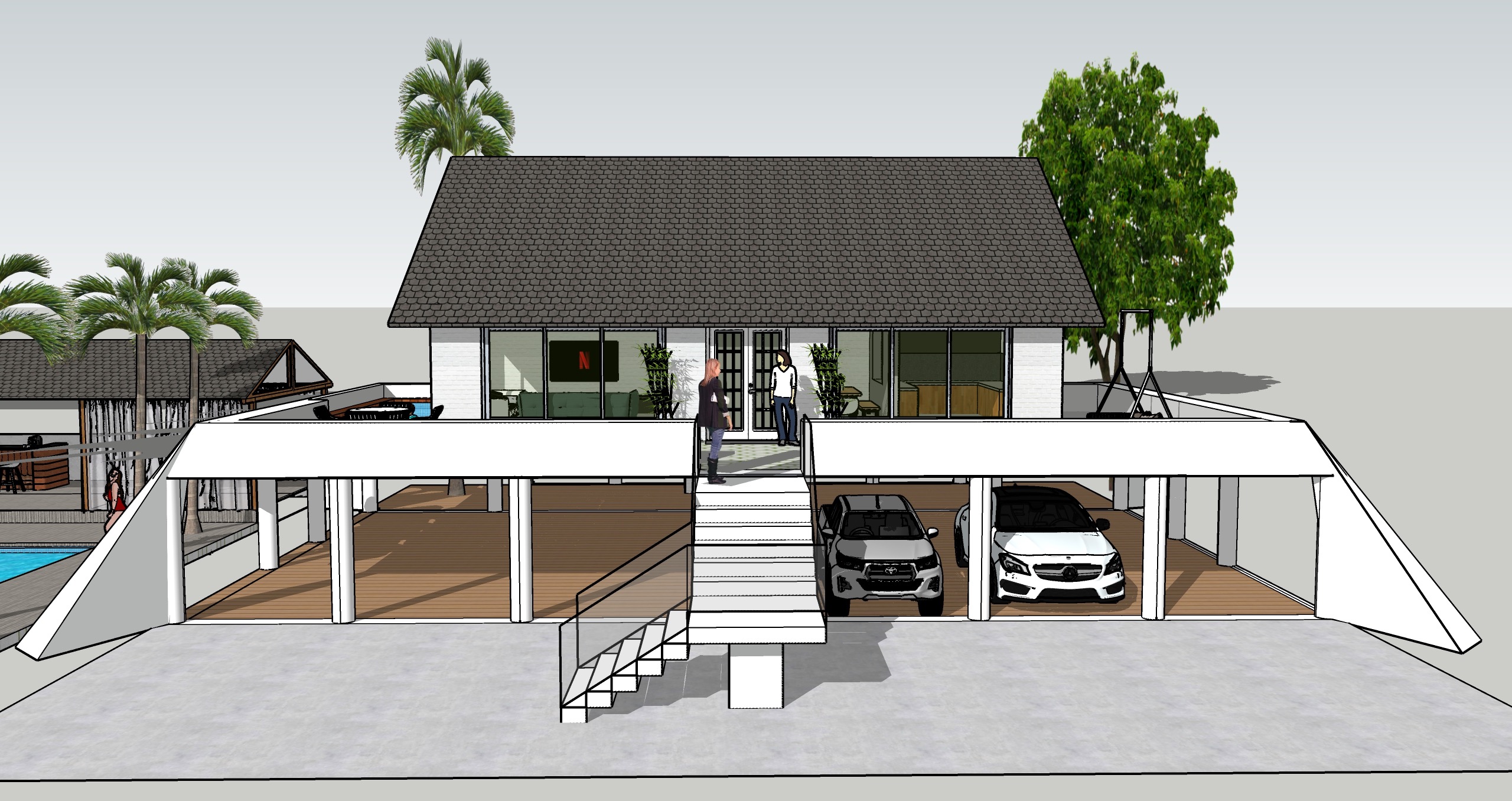 Stilt Twin Villa Front View